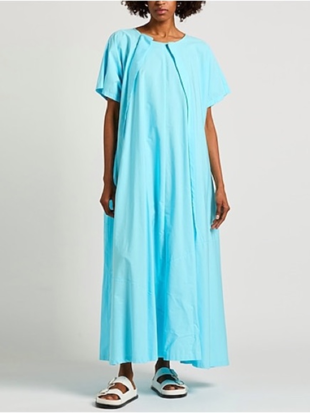 MM6 MAISON MARGIELA Poplin Cotton Sky Blue Maxi Swing Dress size 38 US 2 XS
